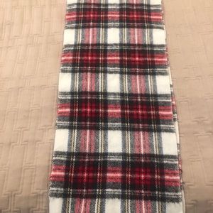 Plaid flannel scarf with fringe. Unisex